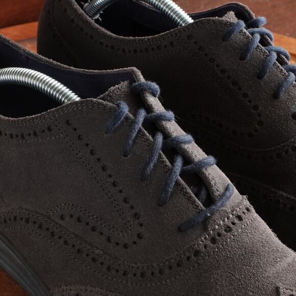 Cole Haan Oxfords Mens Size 12M Gray Grand OS Wingtip Brogue Suede Shoes C22094 main image 14